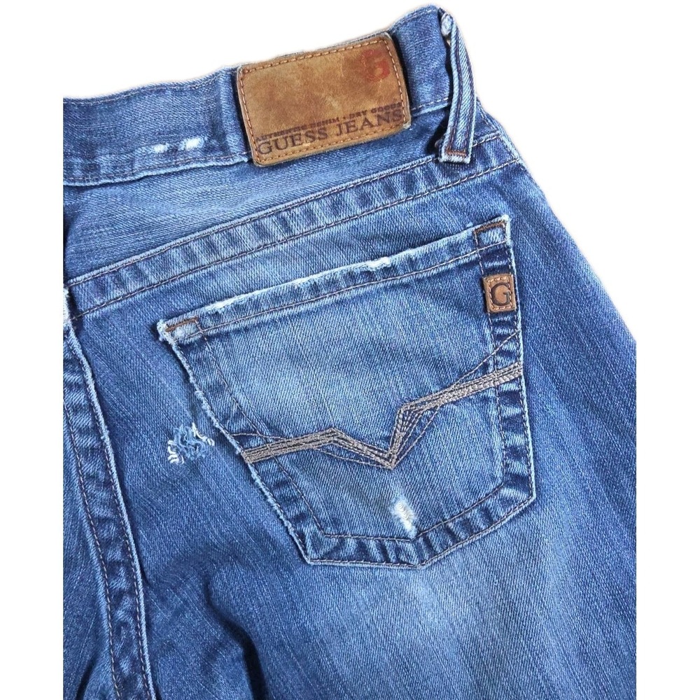 Guess Rebel Jean‎ Mens 29 Straight Leg DISTRESSED EUC